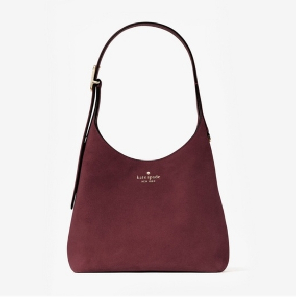 Kate Spade 454 Suede Small Shoulder Bag Dark Merlot